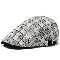 Béret Homme Réglable en Coton avec Motif Carreaux - Pixel