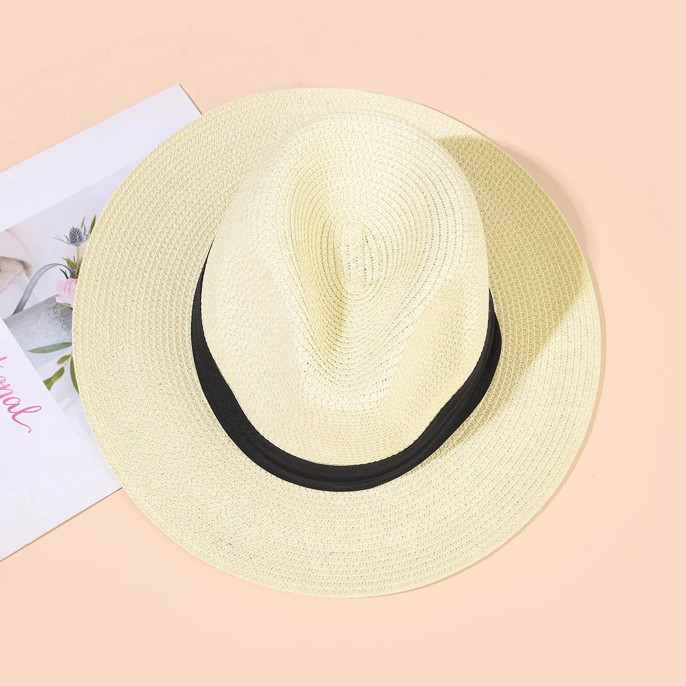 Chapeau Panama Paille Tressée – Ruban Noir