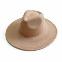 Chapeau Fedora Suédine – Bord Large et Bande Fine