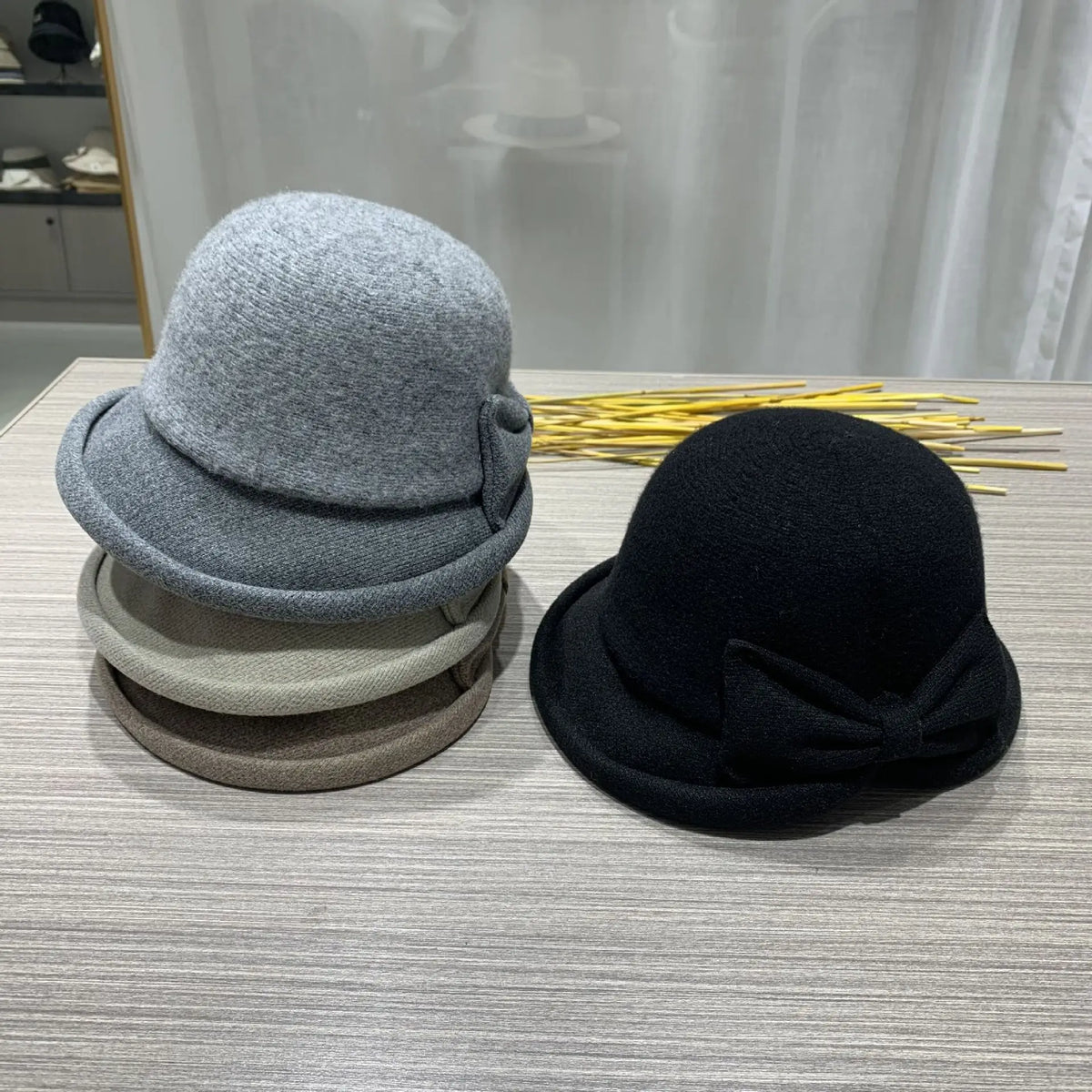 Chapeau Melon Cloche Femme Épais Hiver