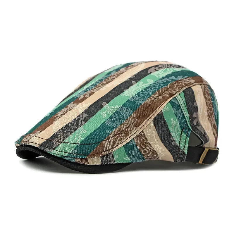 Béret Homme en Coton Rayée Multicolore - Stripe