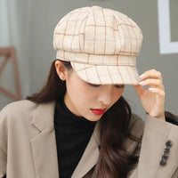 Béret Casquette Gavroche Femme à Carreaux - Gridin