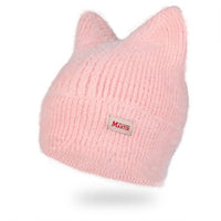 Bonnet Femme Tricoté avec Oreilles de Chat – KittyFluff