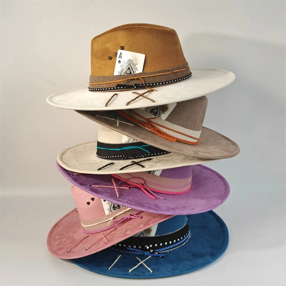 Chapeau Fedora Effet Suédine – Carte As & Plume