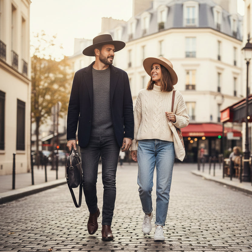 Chapeau Fedora Coton avec Bande Boucle Métallique