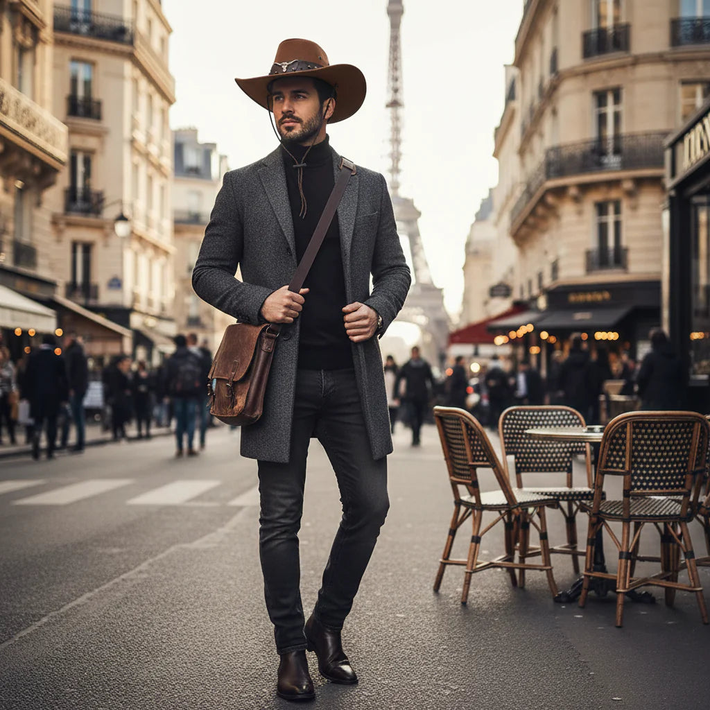 Chapeau Cowboy Style Western – Bandeau Clouté