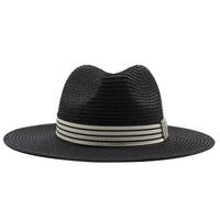 Authentic Aficionado Straw Panama Hat in black – classic wide brim fedora style