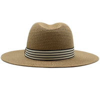 Authentic Aficionado Straw Panama Hat in camel – back view