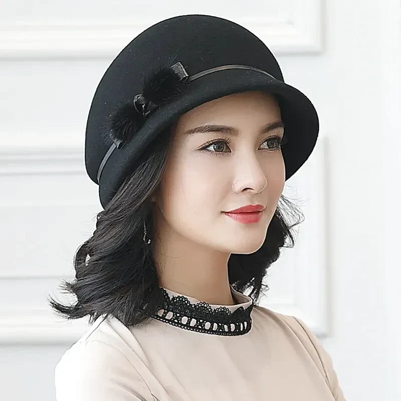 Chapeau Cloche Melon Femme 100% Laine